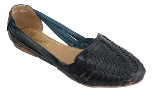 Zapatos Sandalias Huarache Artesanal Piel Color Negro 2167