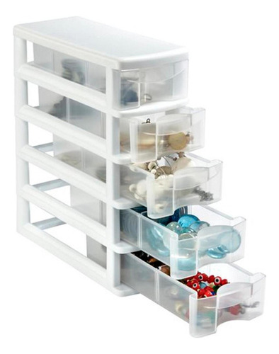 Mini Organizador Italhome 8105bl 5 Cajones 3 Divisores En Ca