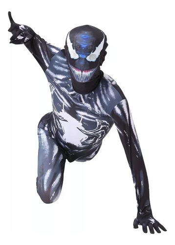 Disfraces Venom Black Halloween Cosplay Traje Spiderman Súper Héroes Hombre Adulto Niños Una Pieza Mallas Máscara