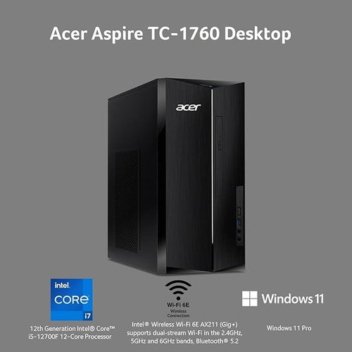 Acer Aspire Tc-1760-ur12 Desktop | Cpu Core I7-12700 | 16 Gb