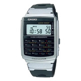 Reloj Casio Data Bank Ca-56-1df, *calculadora, Color De La Correa: Negro, Color Del Bisel, Plateado, Color De Fondo Gris/hielo/plomo