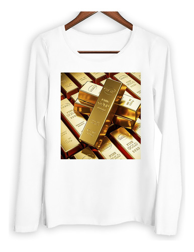 Remera Mujer Ml Oro Gold Barra Lingotes Dinero Dorado P2