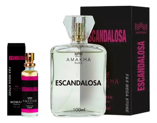 Kit Colônia Escandalosa 100ml + 1 Perfume De 15ml Amakha 