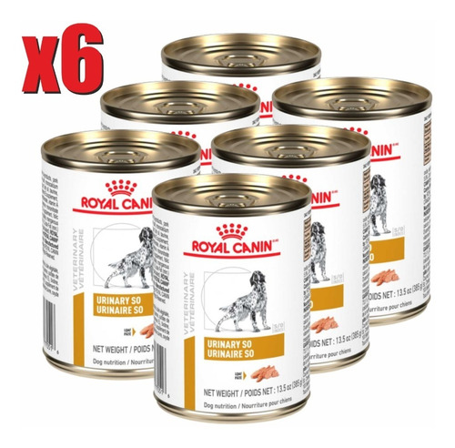 Combo 6  Latas Urinary Canine Royal Canin 385 Gr.