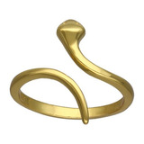 Anillo Serpiente Ajustable Gold, Plata 925, Baño Oro 18k