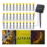 Guirnalda De Luces Solar 9.5m 30 Foco Exterior Jardin 8modos