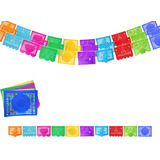 Decoración De Colores Hecha  Papel Picado Para Restaurantes.