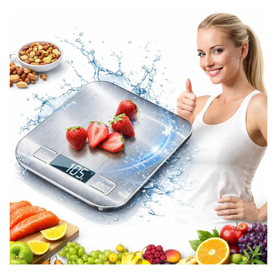 Báscula Digital De Cocina,báscula De Cocina Digital De Acero Inoxidable, Báscula De Cocina Impermeable Para El Hogar Con Pantalla Lcd,báscula De Gramos Multifuncional Para Hornear Alimentos | Meses sin interés