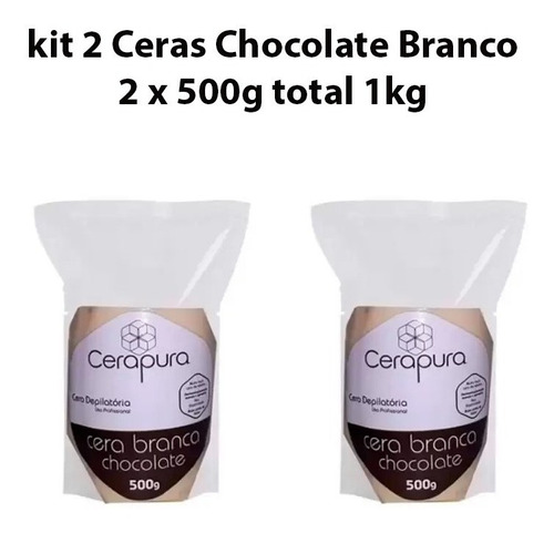 Kit 2 Cera Depilatoria Chocolate Branco - 500g (cerapura)