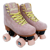 Patins 4 Rodas Camurça Ajustável Rosa California 31 A 34