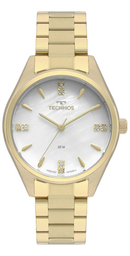 Relógio Dourado Feminino Technos Boutique Slim 2036mkq/4b