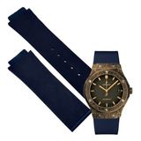 Correa 25mm Para Hublot Fusion Fuente Bronze 45mm Azul