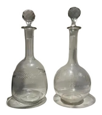 Antiguos Botellones/garrafas De Cristal Tallados Originales