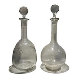 Antiguos Botellones/garrafas De Cristal Tallados Originales
