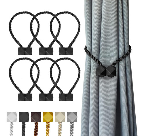 Borlas Magneticas (rubik) Para Cortinas 6pcs. Negro