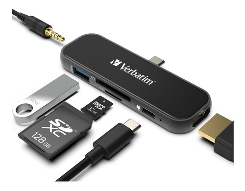  Adaptador Concentrador Usb C 6 En 1 Con Hdmi 4k, Sumin...