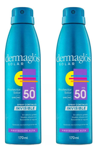 Combo Protector Solar Dermaglós Fps 50 Invisible En Spray 