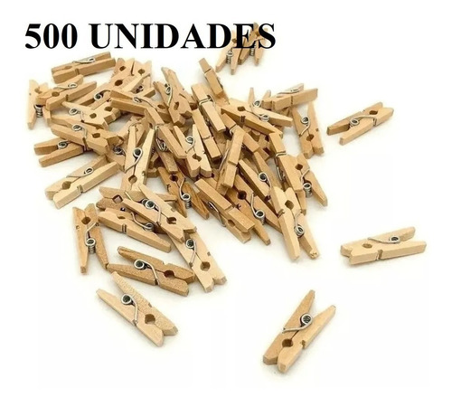 500 Mini Prendedores Pregador De Madeira 2,5cm Varal Fotos