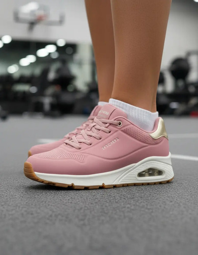Tenis Dama Skechers Rosa Casual Diario Cómodo Cintas Ajustables Suelda De Aire Para Mujer | Meses sin interés