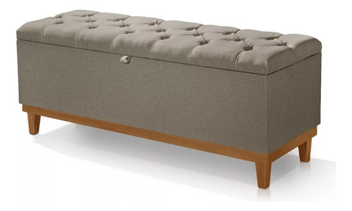 Recamier Puff Bau Grande Para Quarto C/ Cama King 1,90 Linho