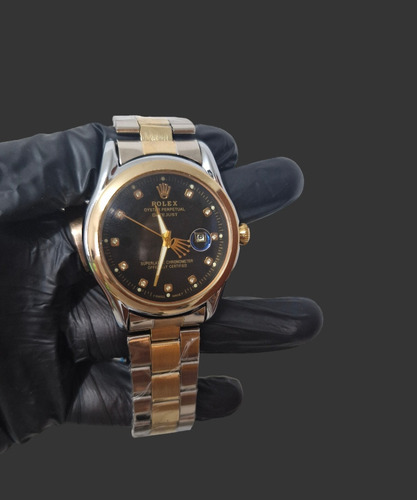 Reloj Rolex Plateado Con Azul Clon