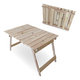 Mesa Plegable Madera Camping Jardín Pino Macizo Exterior