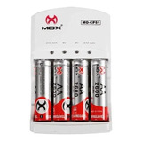 Carregador De Pilhas Aa Aaa E Bateria 9v Mox Bivolt 2600mah