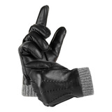 Egsshop Guantes Cálidos De Invierno De Cuero Genuino, Guante