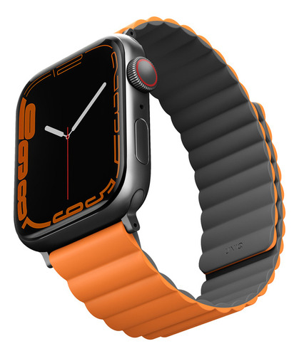 Correa Para Apple Watch Reversible Magnética - Uniq Revix - Naranja / Gris