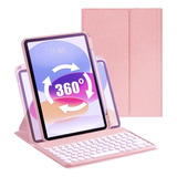 Funda Con Teclado Marca Anmengxinling/ Para iPad 360° / Pink
