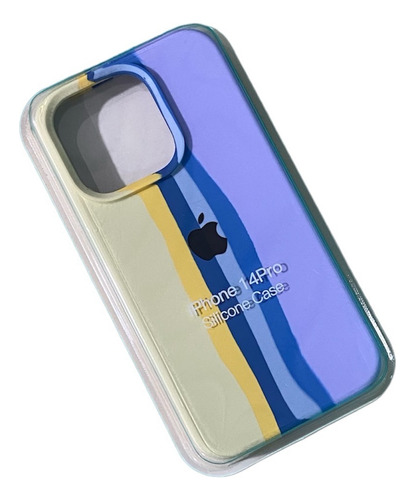 Silicon Case Rainbow Para iPhone 14 Pro 