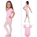 Collant Manga Curta Ballet Infantil Colan Body Dança 24h