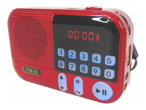 Radio Portátil Fm Mini Recargable Micro Sd Cmik Mk-109e Color Multicolor