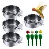 Tazones De Acero Inoxidable Para Pajaros 4 Tazas De Plato Pa