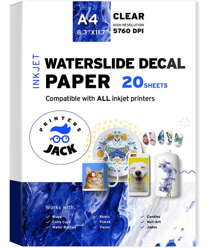 Papel Adhesivo Transparente Impermeable Printers Jack