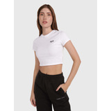 Top Blanco De Algodón Con Logo Bordado Tommy Jeans Mujer