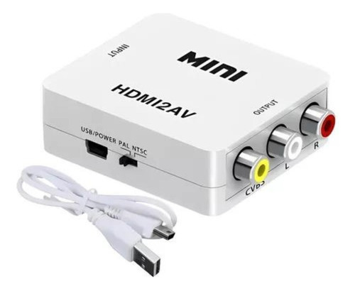 Mini Adaptador Conversor D Hdmi P/ Video 3rca Av + Cabo