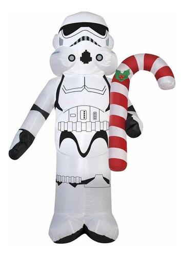 Inflable Navideño Star Wars Stormtrooper Con Baston 152cm