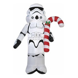 Inflable Navideño Star Wars Stormtrooper Con Baston 152cm