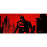 Cuadro Políptico Batman Fondo Rojo N° 3186