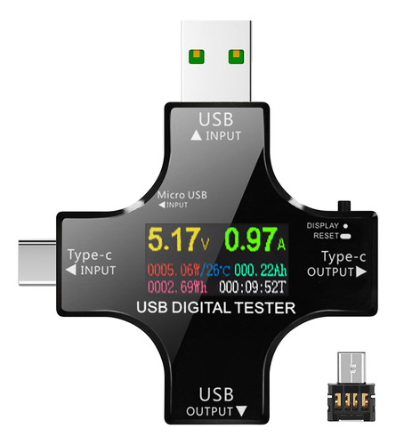 Multímetro Digital Usb Tester Mini 2 Con Conector