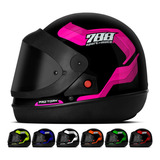 Capacete Pro Tork Sm Sport Moto 788 Automático Tamanho Do Capacete 58 Cor Rosa Viseira Fum