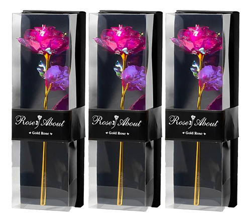 Pack 3 Rosa Eterna Flores Artificiales Por Mayor Ramo Flores