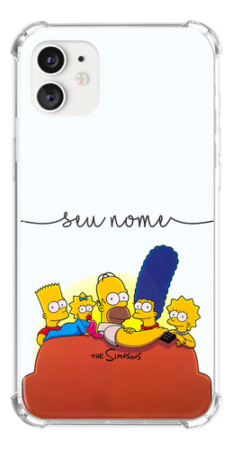 Capa Capinha Com Nome Personalizada Simpsons Sofá