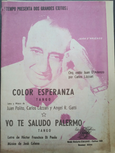 Partitura De Orquesta- Color Esperanza/ Yo Te Saludo- Tango