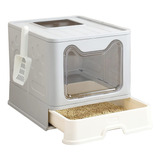 Caja De Arena Grande Para Gatos, Plegable, Puerta Superior