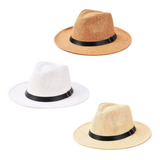 Sombrero Cowboy Estilo Panamá Con Cinta 58cm Unisex 31585