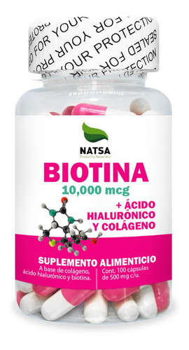 Natsa Biotina Con Acido Hialuronico Y Colageno 100 Caps Sfn