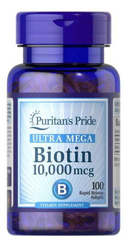 Biotina 10000mcg  100 Softgel Puritan's Pride