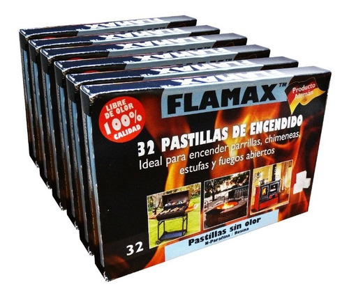 Pack 6 Pastillas De Encendido 32 U S/olor Flamax